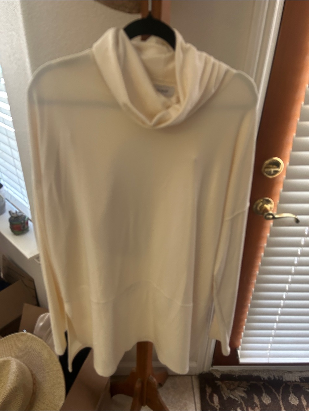 Noli Cream Cowl Neck Tunic Sweater